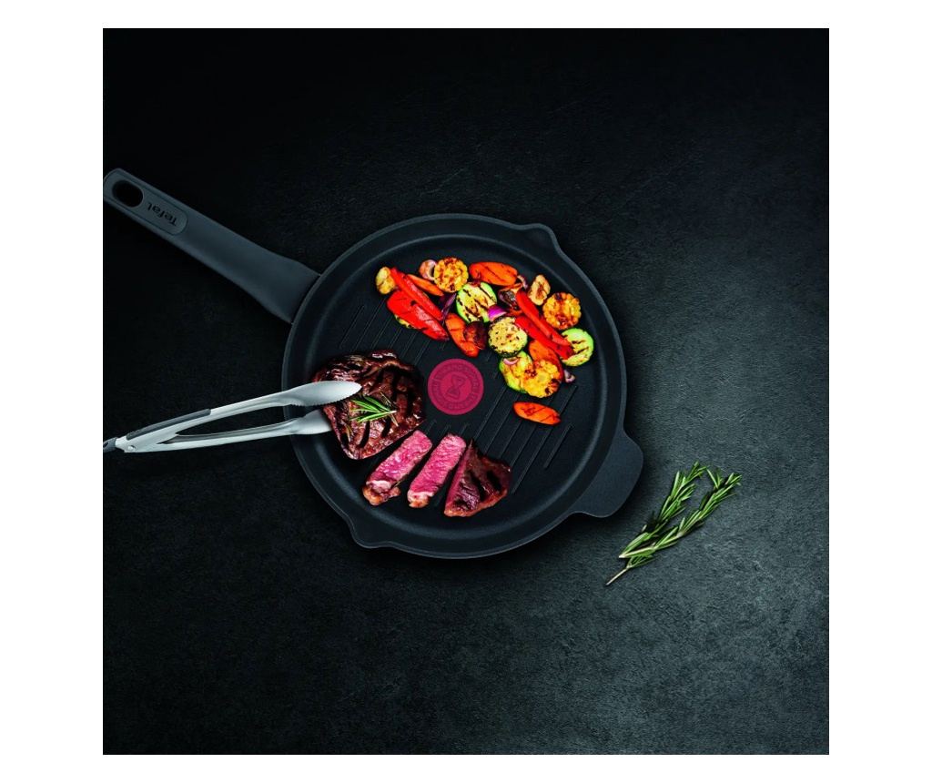 Tefal E2294074 GRILP 26 RND IC G6 UNLIMITED CA grillserpenyő, 26 cm, Thermo-Signal & Fusion, PFOA-mentes, indukciós, fekete - 2