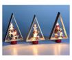 3 darabos, többszínű fa karácsonyi dísz szett, 16 x 5 x 26 cm magas thumbnail 2