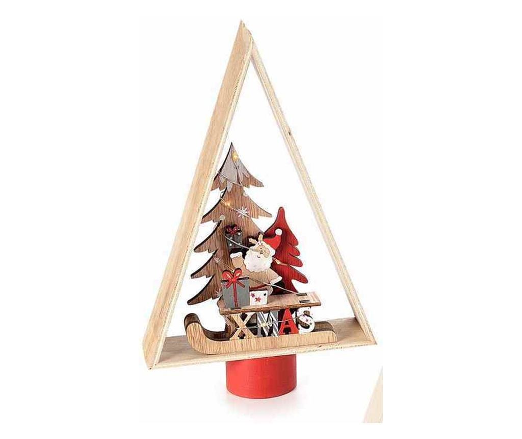 3 darabos, többszínű fa karácsonyi dísz szett, 16 x 5 x 26 cm magas - 4