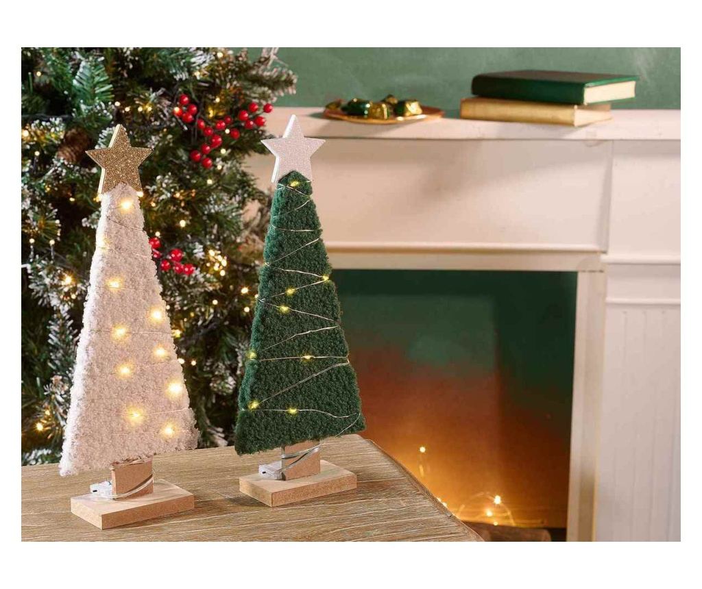 2 darabos LED-es karácsonyfa szett, 12 x 5 x 31 cm magas - 3