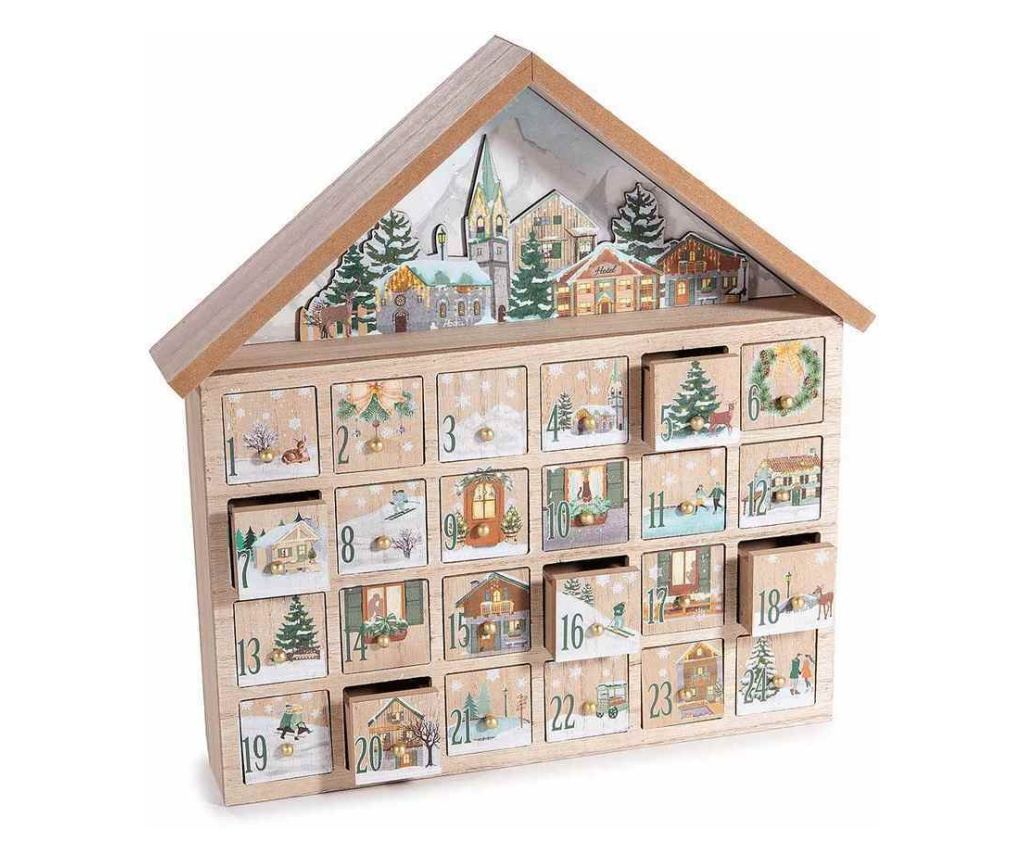 Karácsonyi adventi naptár 31 x 5,5 x 32 H cm - 2