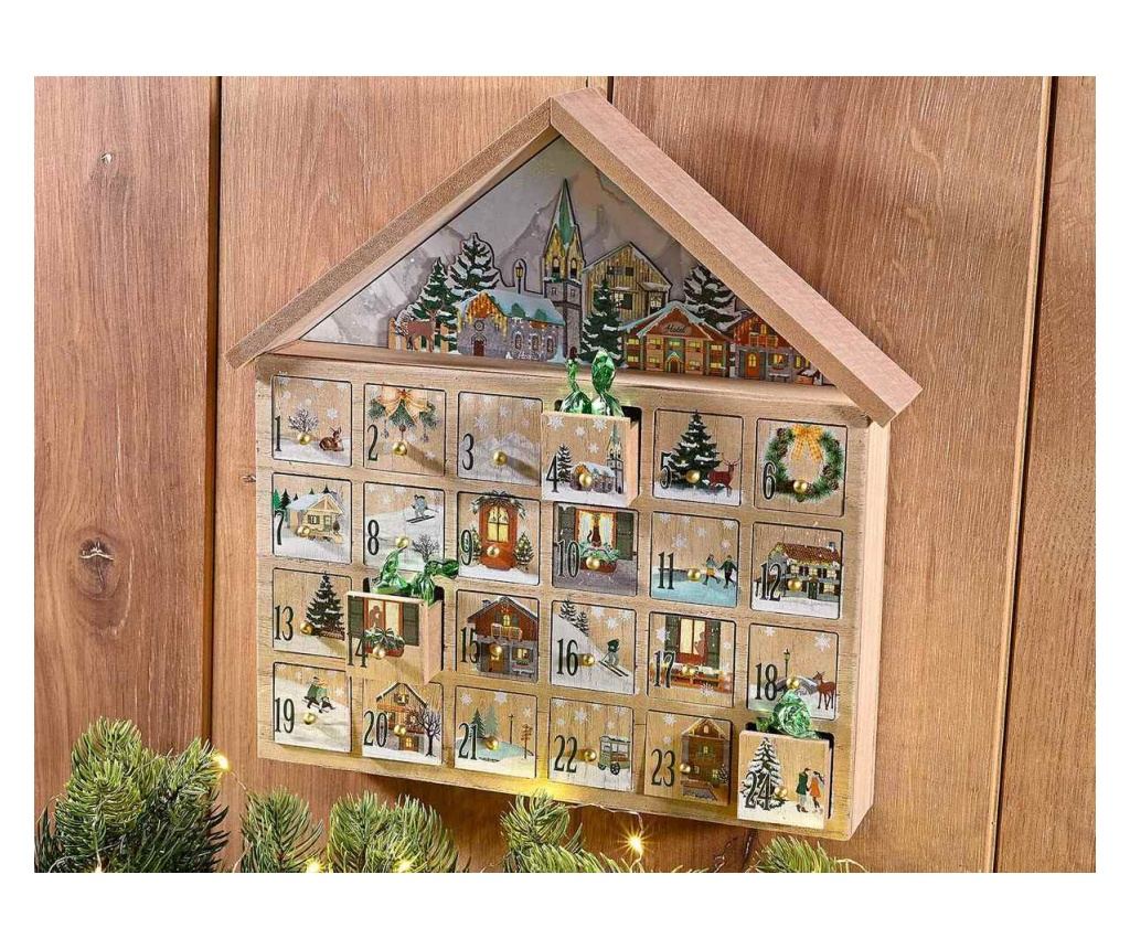 Karácsonyi adventi naptár 31 x 5,5 x 32 H cm - 3