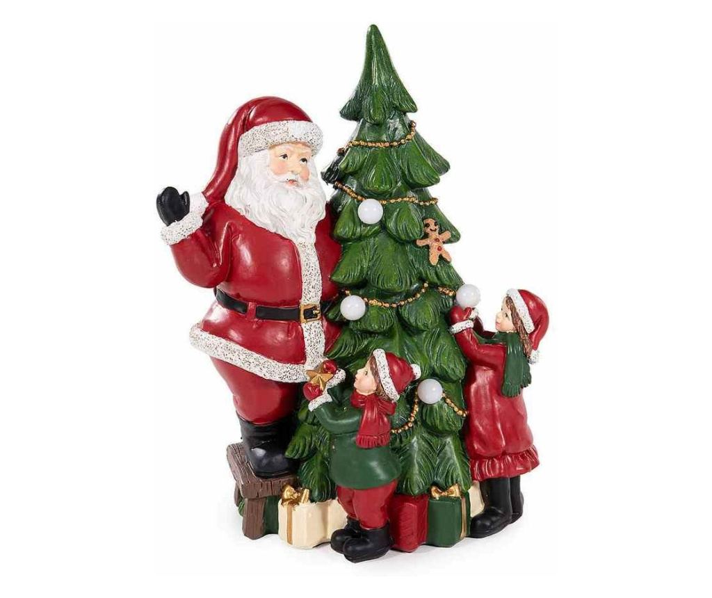 Többszínű műgyanta karácsonyi figura LED-ekkel, 15 x 10,5 x 19,5 cm magas - 2