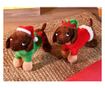 2 darabos karácsonyi kiskutya figura szett, többszínű textil, 10 x 27 x 19 cm magas thumbnail 2