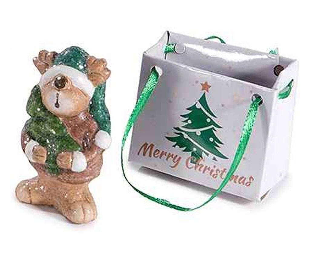4 darabos, többszínű terrakotta karácsonyi figura szett 6 x 3,5 x 5 H - 3