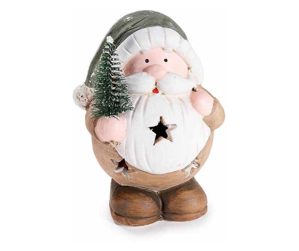 2 darabos, többszínű terrakotta karácsonyi figura LED-ekkel, 11,5 cm magas - 2
