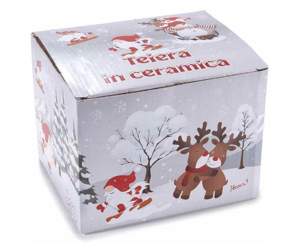 Többszínű karácsonyi kerámia teáskanna 20 x 13 x 14 cm - 2