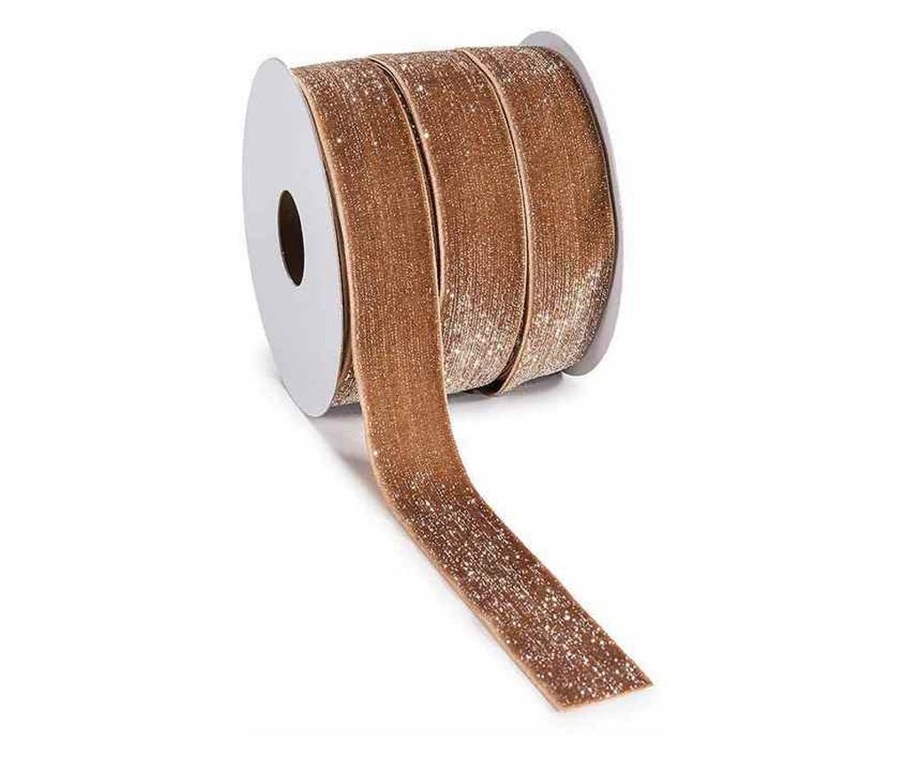 3 darabos karácsonyi szalag szett, többszínű bársony, 25 mm x 15 m - 3