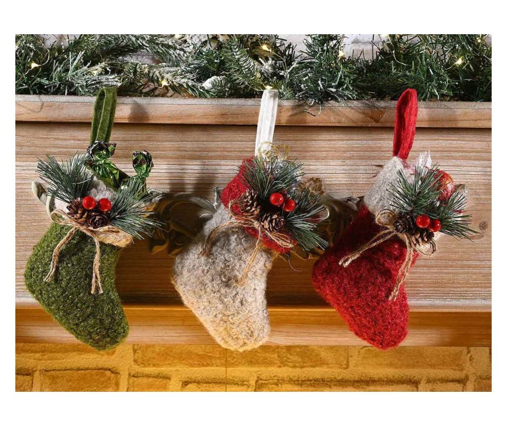 3 darabos karácsonyi harisnya szett, 13 cm x 16 cm magas - 2