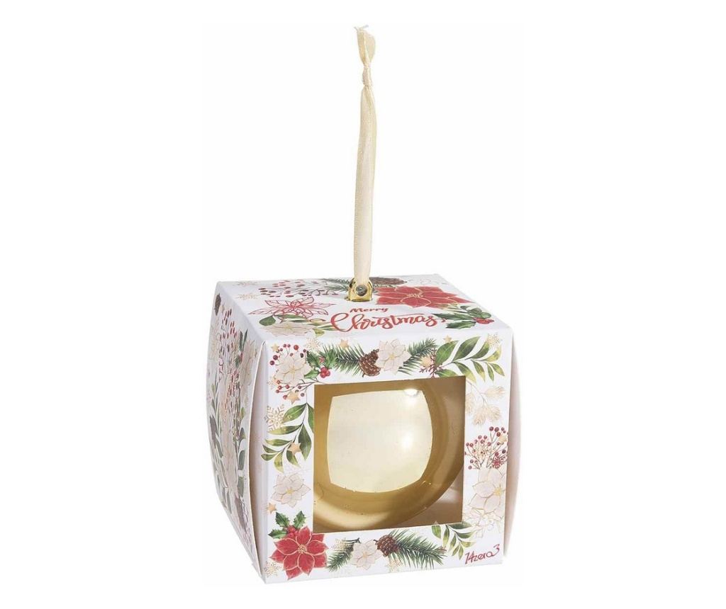 20 darabos arany színű műanyag gömb szett, karácsonyi dobozban 8 x 8 x 8 cm H - 3