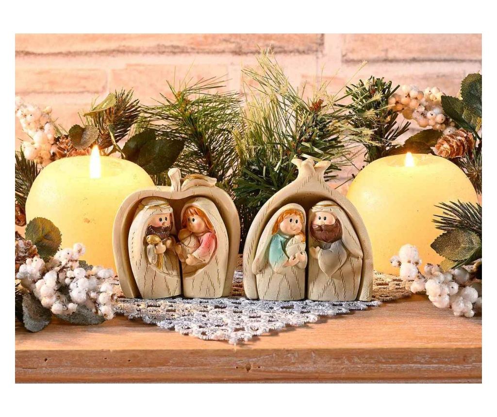 Többszínű műgyanta vallási figura 7 x 3,5 x 7,5 cm magas - 2