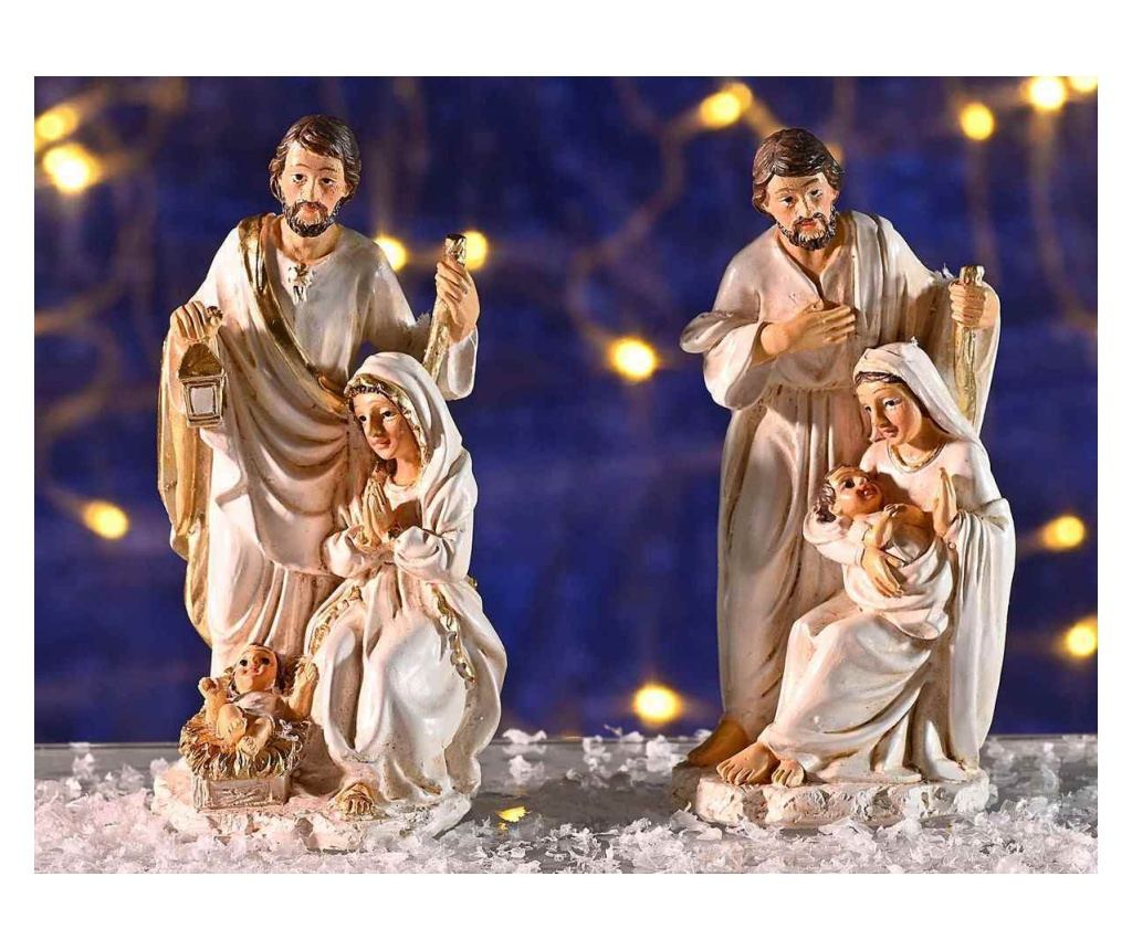 2 darabos betlehemi figura szett, műgyanta, többszínű, 3,5 x 3,5 x 7,5 cm - 2
