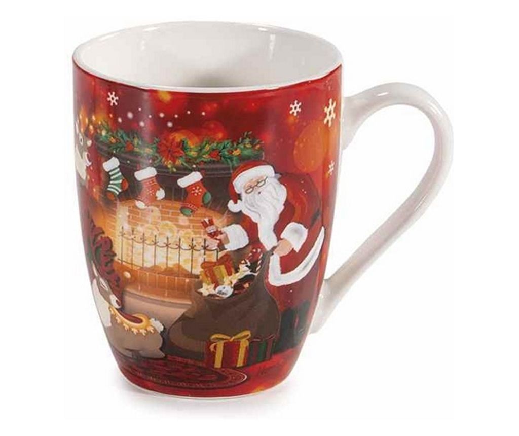 4 darabos karácsonyi bögre szett, többszínű porcelán, Ø 8 cm x 10,5 H, 300 ml - 3