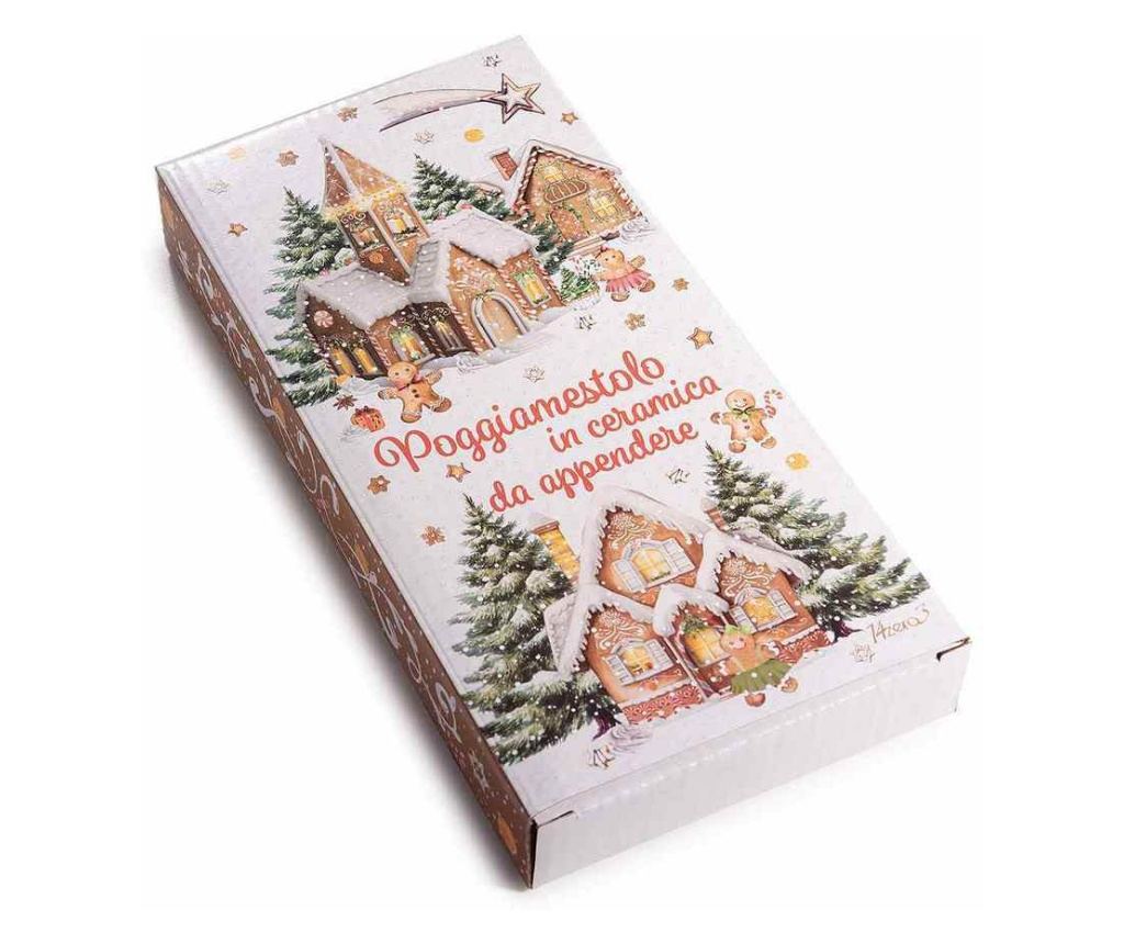 2 darabos karácsonyi kerámia kanáltartó készlet, többszínű, 11,5 x 24,5 cm magas - 2