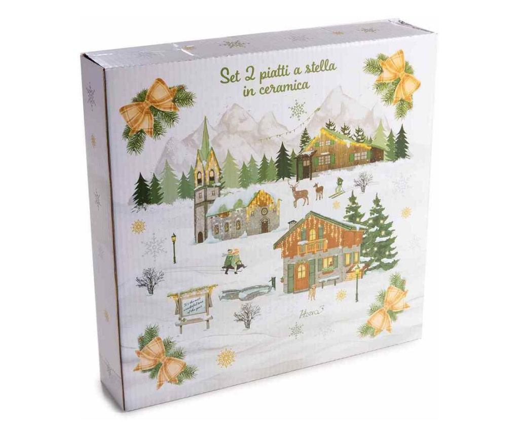 2 darabos, többszínű kerámia karácsonyi tál szett Ø 30 cm, Ø 25,5 cm - 3