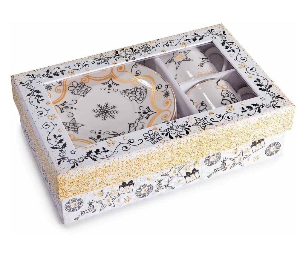 6 darabos karácsonyi porcelán bögre szett, többszínű, Ø 5 x 5,5 H, 65 ml - 2