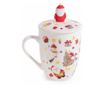 4 darabos karácsonyi porcelán bögre szett teás szűrővel és alátéttel, Multicolor Ø 8,5 cm x 10,5 H, 350 ml thumbnail 2