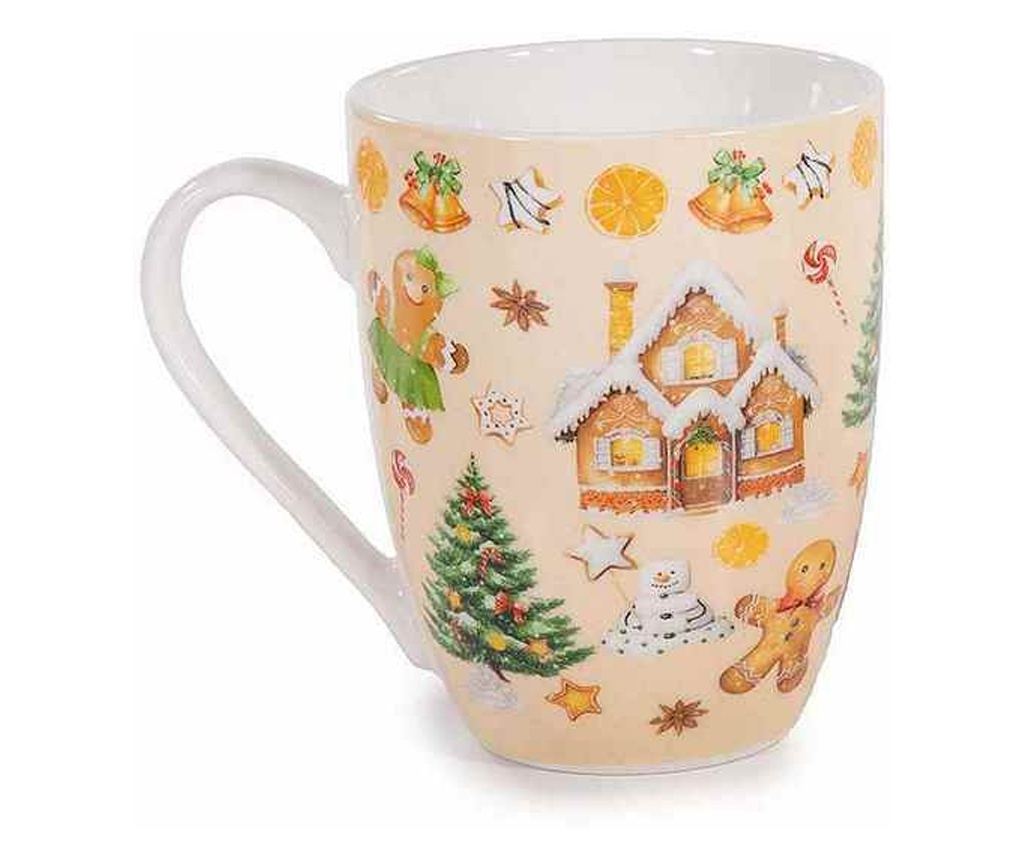 8 darabos, többszínű porcelán karácsonyi bögre szett a Biscottinitől Ø 8 x 10,5 H, 300 ml - 2