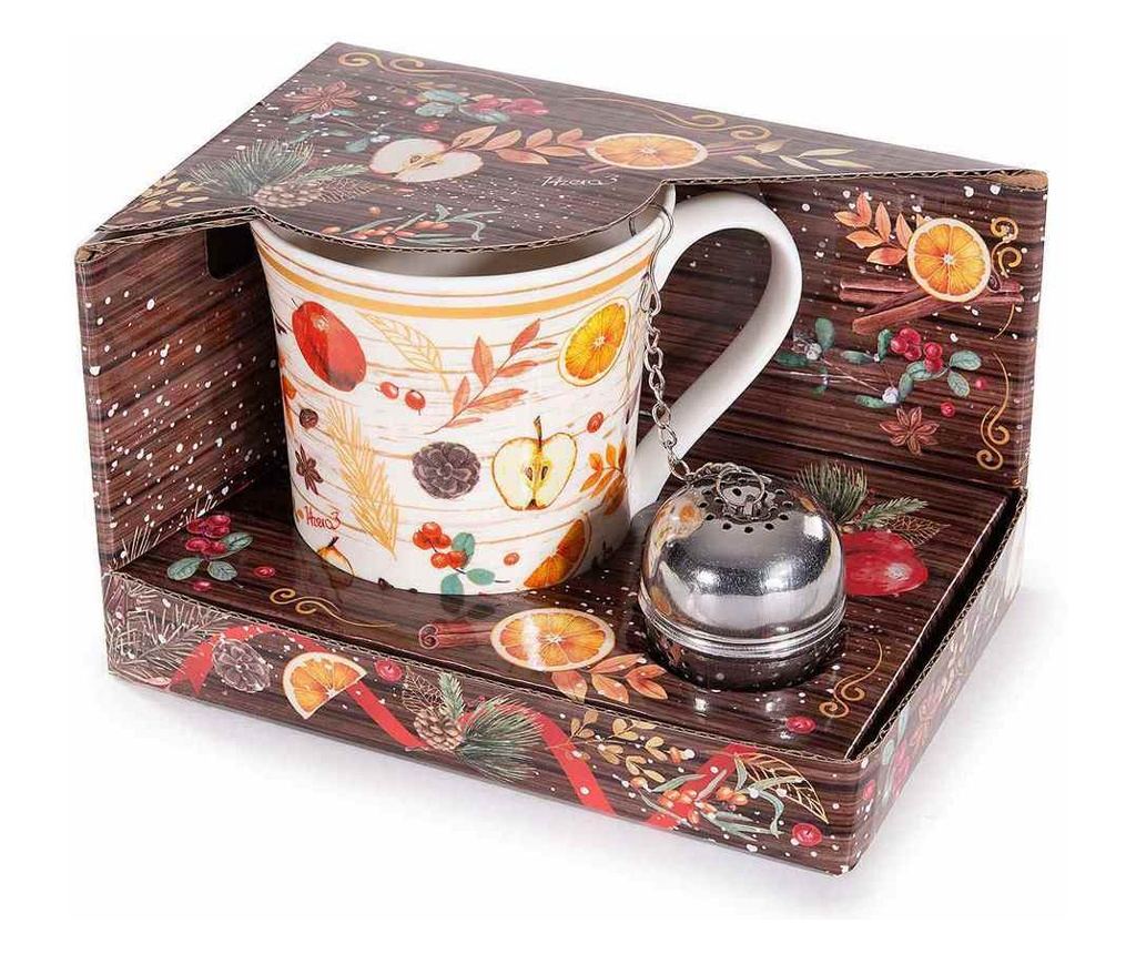 4 darabos bögre szett karácsonyi teatojással, többszínű porcelán - 2