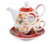 Karácsonyi porcelán teáskészlet csészével, többszínű, 16 x 10,5 x 13,5 cm magas, 370 ml, 240 ml thumbnail 1