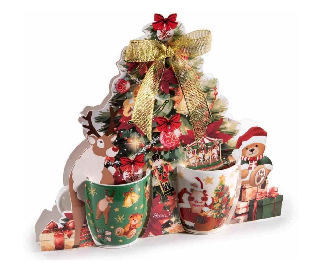 4 darabos karácsonyi porcelán bögre készlet Ø 5,5 cm x 6 H, 70 ml - 2
