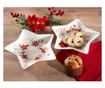 Set 2 platouri Craciun portelan multicolor cm 25 x 24 H thumbnail 2