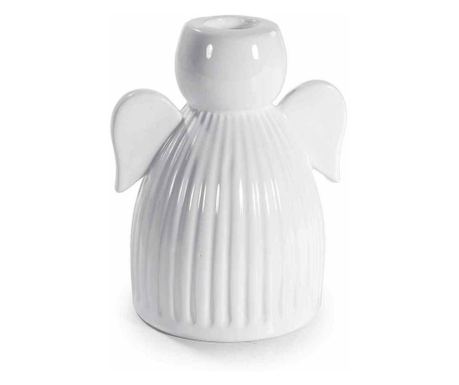 2 darabos angyali gyertyatartó szett, fehér porcelán