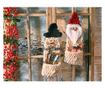 2 darabos, többszínű textil karácsonyi figura szett, 18 x 44 cm magas thumbnail 3