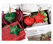 12 darabos, többszínű textil karácsonyfa dísz szett, 12 x 12 cm magas thumbnail 3
