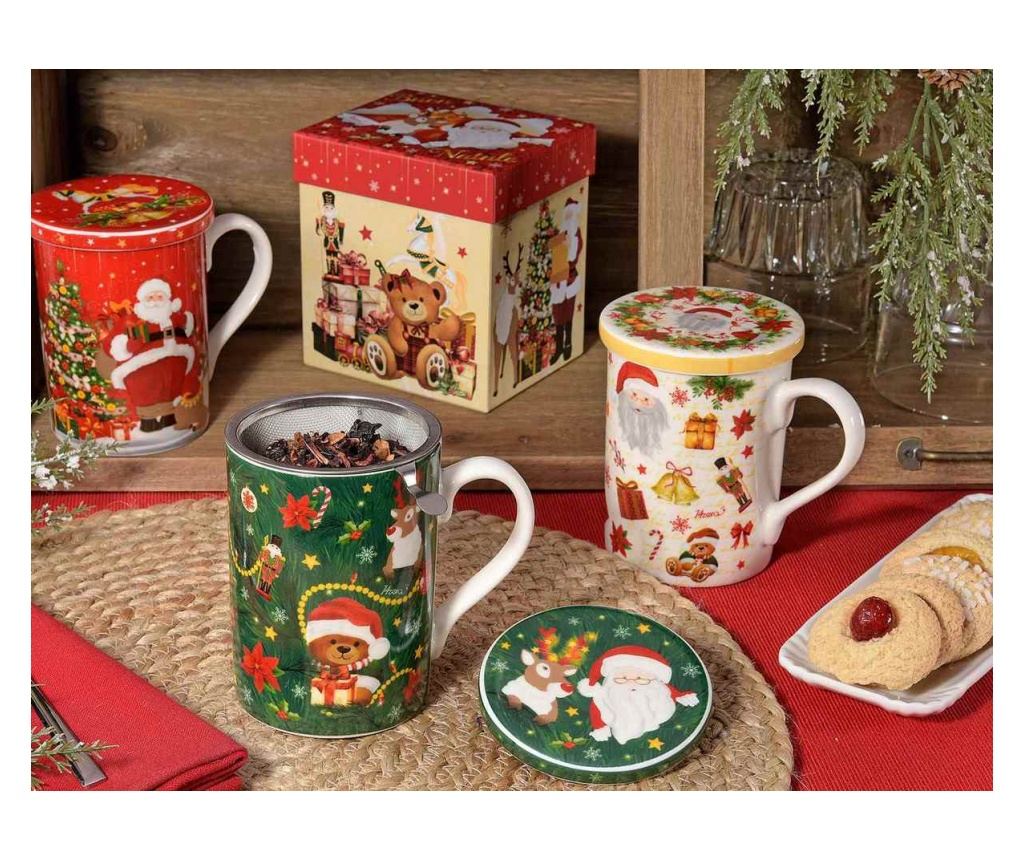 3 darabos karácsonyi porcelán bögre szett, Multicolor, Ø 8 cm x 10,5 H, 350 ml - 4