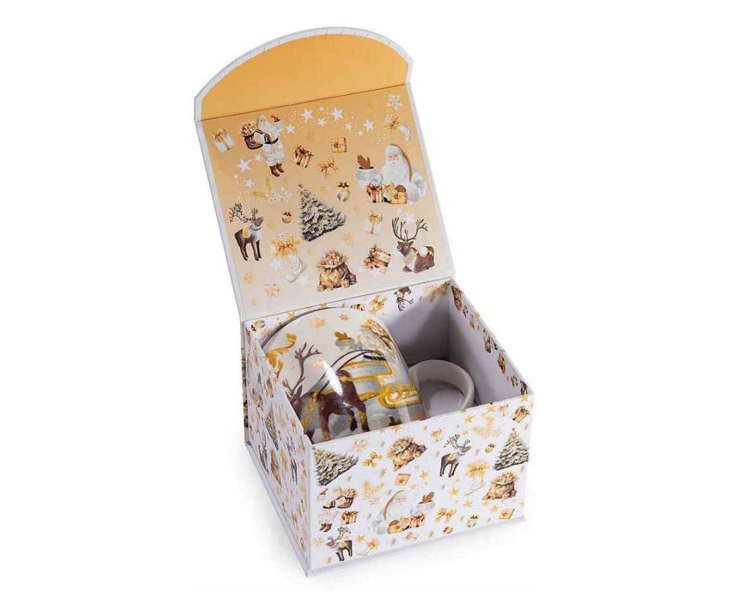 6 darabos karácsonyi bögre szett, többszínű porcelán, Ø 8 x 10,5 H, 350 ml - 2