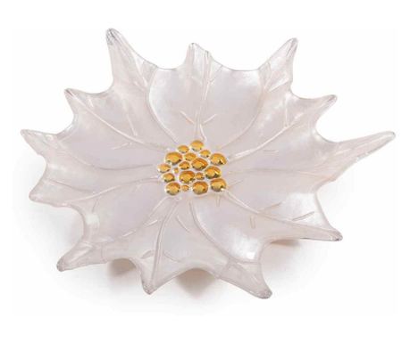 Sada 2 vianočných sklenených tanierov Pearly White and Gold Ø 33 cm