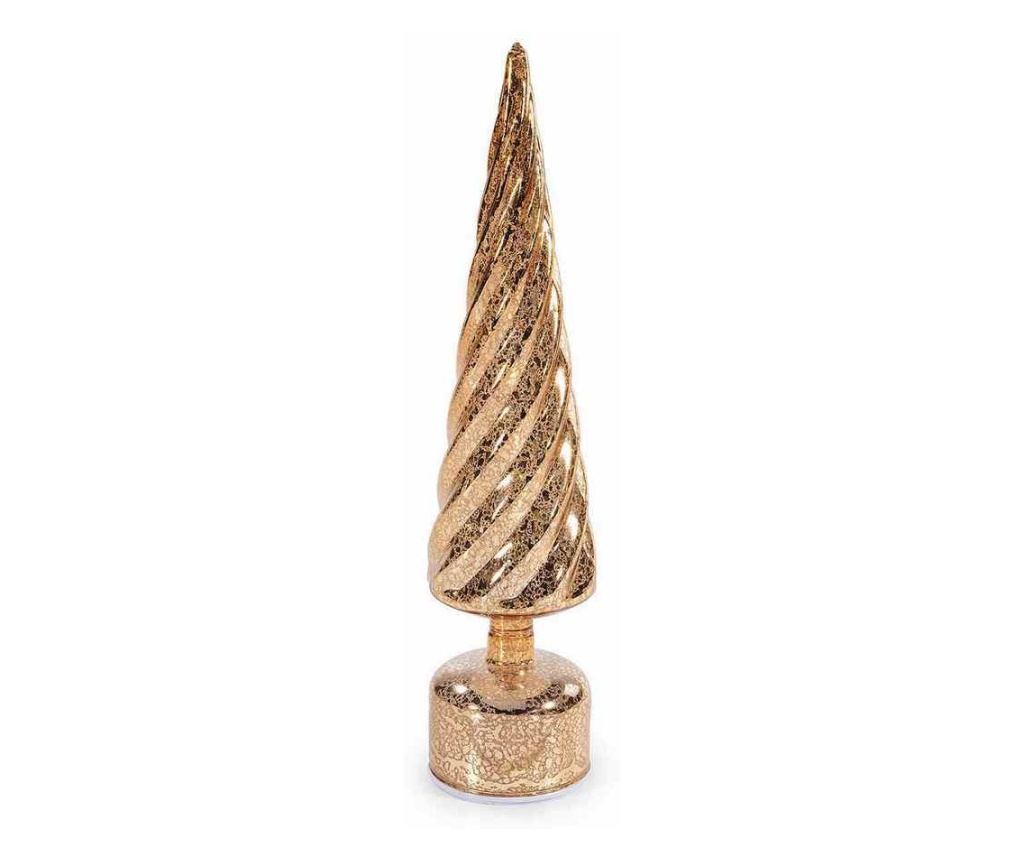 Arany színű üveg karácsonyfa LED-ekkel Ø 9 cm x 40 H - 2