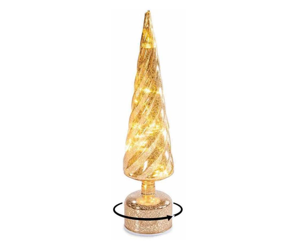 Arany színű üveg karácsonyfa LED-ekkel Ø 9 cm x 40 H - 3
