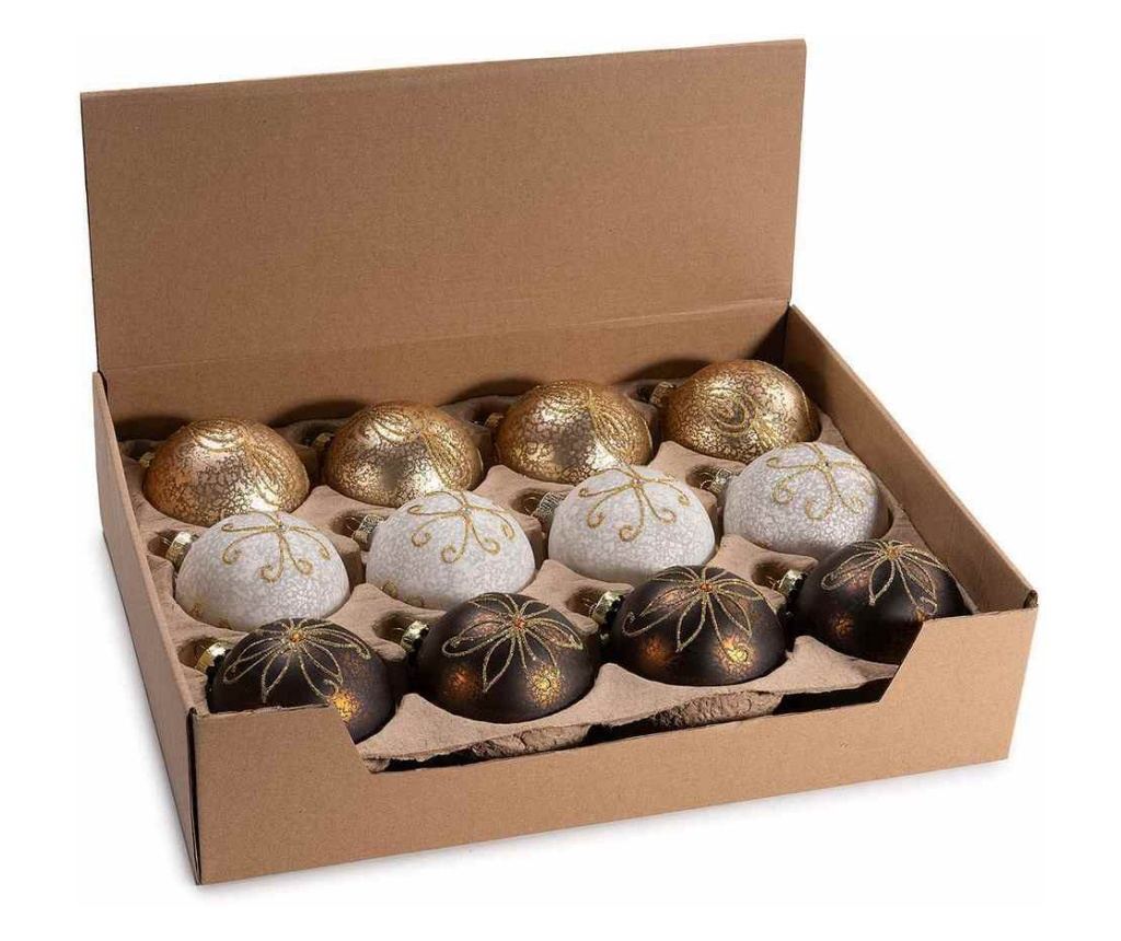 12 darabos, többszínű üveg karácsonyfadísz készlet Ø 8 cm - 2