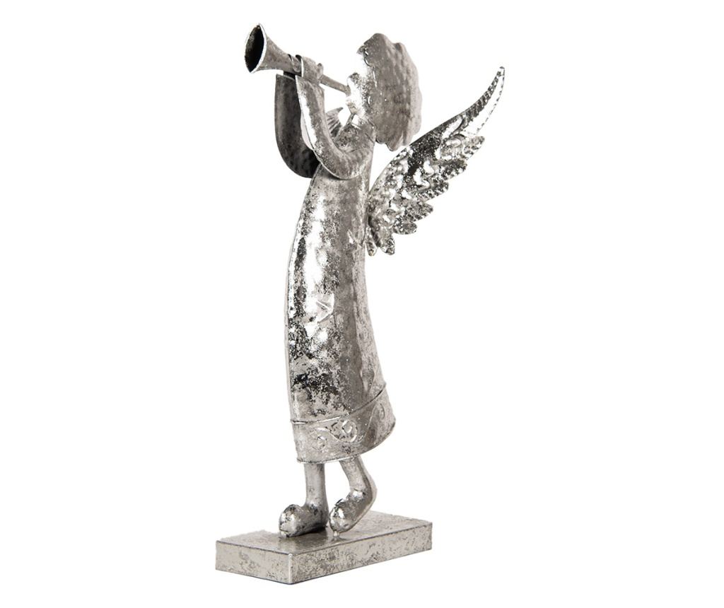 Ezüstszínű fém angyal figura 30x15x50 cm - 3