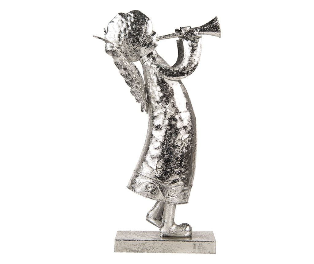 Ezüstszínű fém angyal figura 30x15x50 cm - 4
