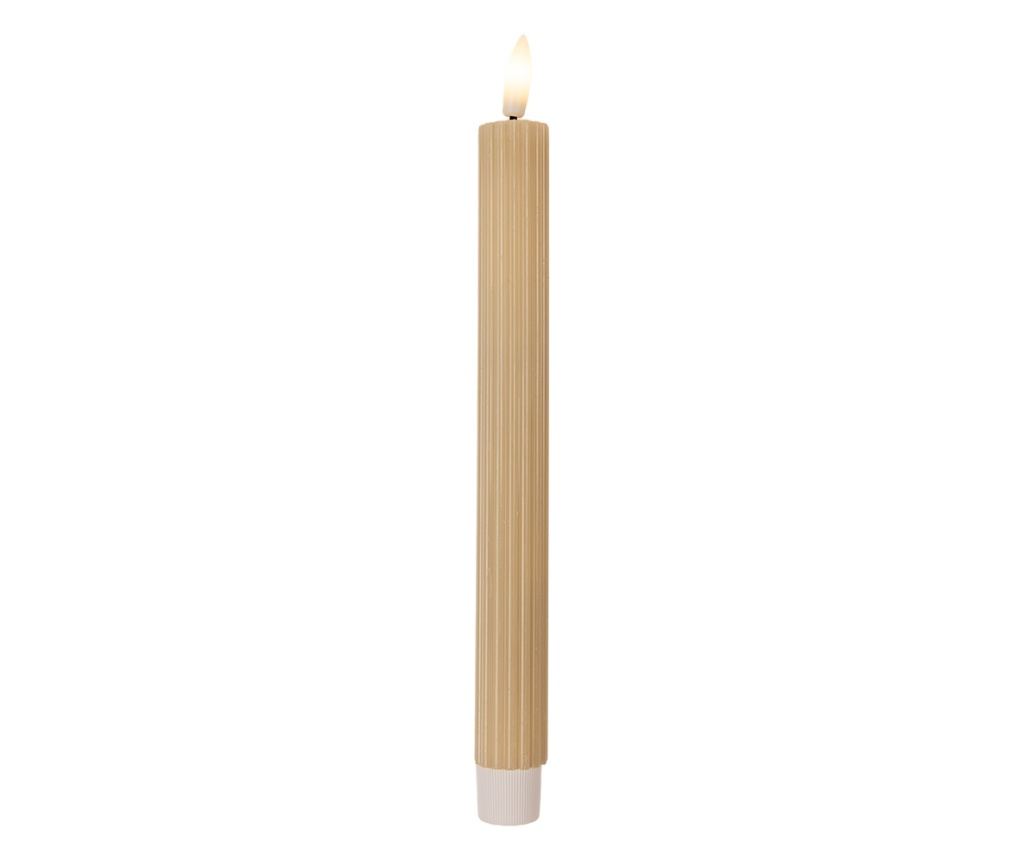 2 darabos bézs színű viasz LED gyertya szett Ø 2x25 cm - 2