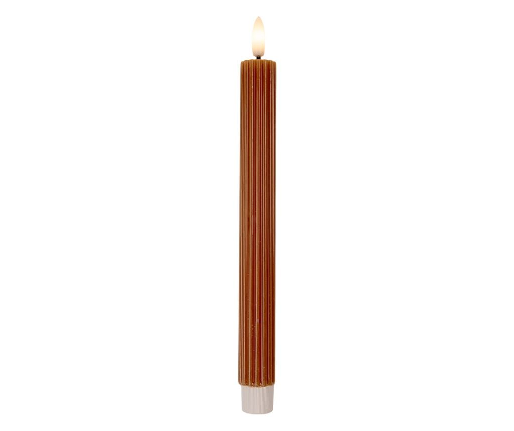 2 darabos barna viasz LED gyertya szett Ø 2x25 cm - 2