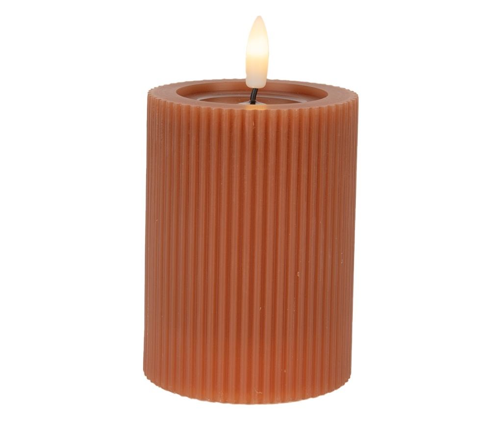 Barna viasz LED gyertya Ø 8x13 cm - 2