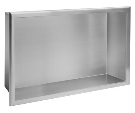 Niková Kúpeľňová Polica Rea 2 Csiszolt Acél 30 x45 x10