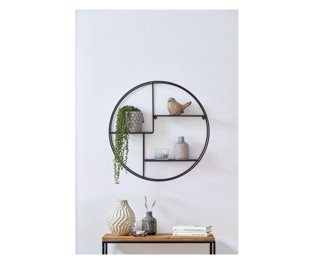 Zeller Round Black polc, acl,  55 x 12 cm - 3