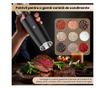 Rasnita electrica sare si piper, Brivoo®, reglare grosime macinare, LED, reincarcabila USB, baza magnetica, negru mat thumbnail 4