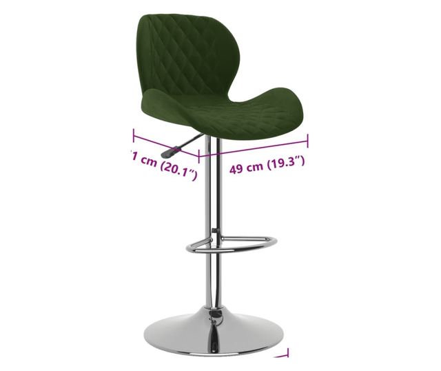 Barski stoli, 2 kosa, temno zelena, žamet