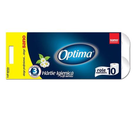 Hartie igienica Sano Optima, 3 straturi, 10 role