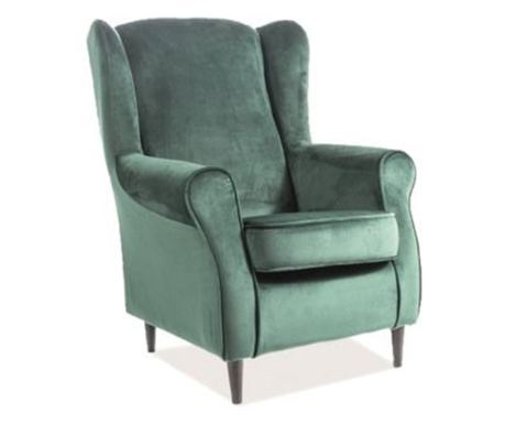 Fotoliu tapitat baron velvet verde bl78 – l80 x l75 x h101 cm