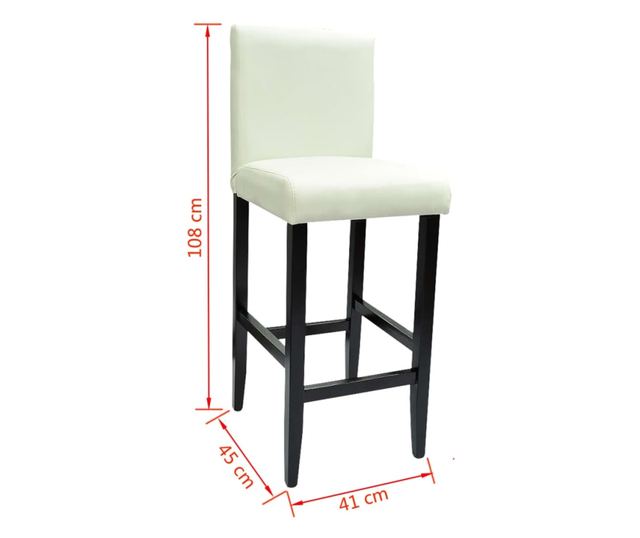 Barski stoli, 6 kosov, beli, umetno usnje