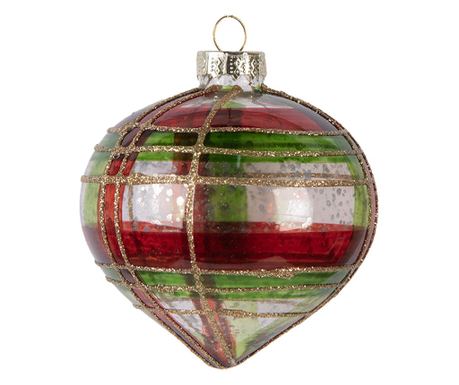 Zestaw 6 Szklanych Bombek na Choinkę, Zielone, Przezroczyste, Czerwone, Ø 8x8 cm