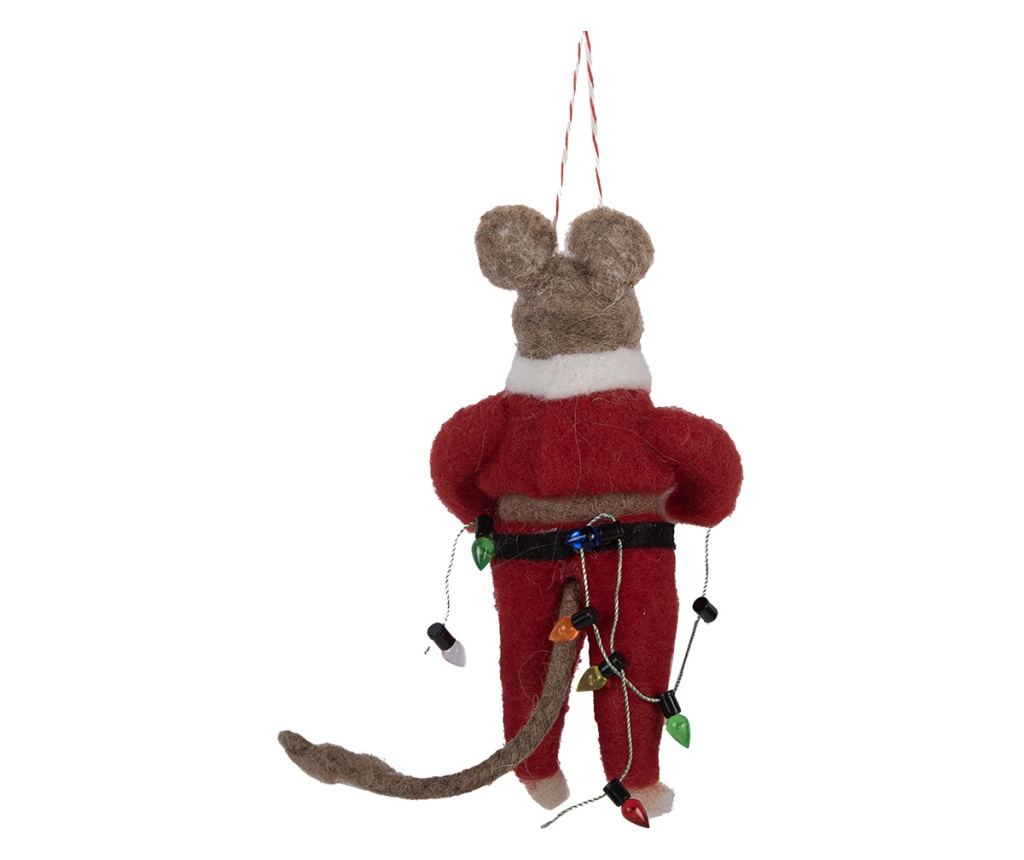 Christmas Mouse Figurine, Multicolor Textile, 5x7x13 cm - 2