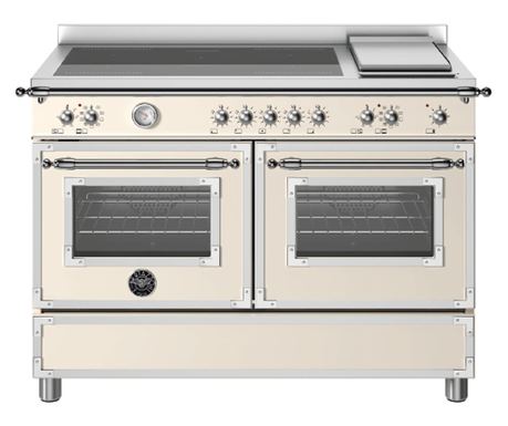 Индукционен плот Bertazzoni, 120 см, 5 зони за готвене, 2 електрически фурни, Heritage Collection, цвят слонова кост